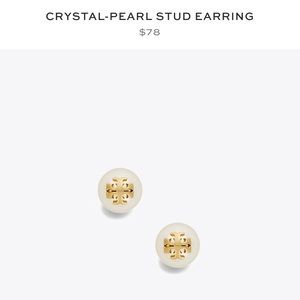 Crystal-Pearl Tory Burch Stud Earrings